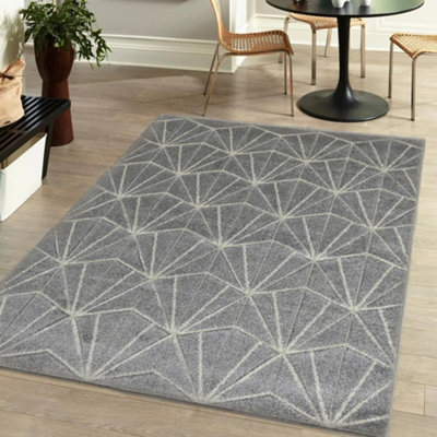 Portland Grey Geometric Small Rug(L)150Cm X (W)80Cm from B&Q