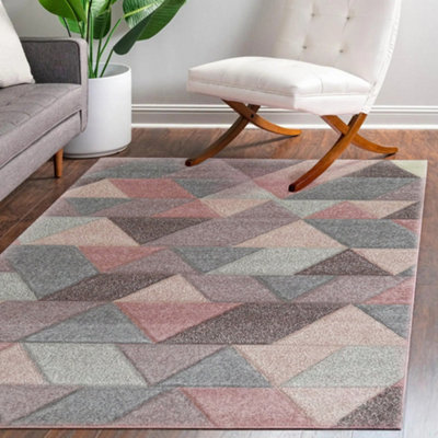 Portland Multicolour Geometric Large Rug(L)230Cm X (W)160Cm from B&Q