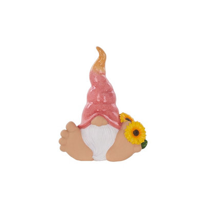 Terrastyle PinkWhiteYellow Resin Bigfoot With Sunflower Garden Ornament (H)28Cm (W)12.5Cm from B&Q