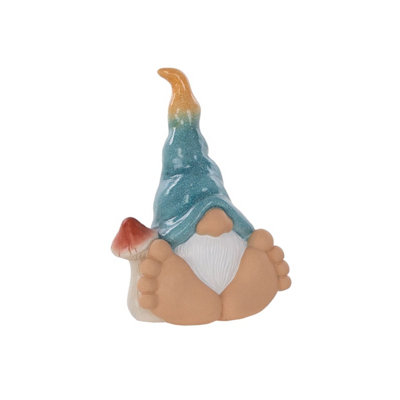 Terrastyle BlueWhiteYellow Resin Bigfoot With Mushroom Garden Ornament (H)27.5Cm (W)12.5Cm from B&Q
