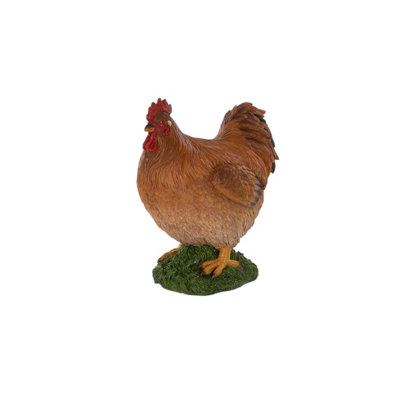 Terrastyle BrownWhite Resin Hen Garden Ornament (H)27.5Cm (W)16.5Cm from B&Q