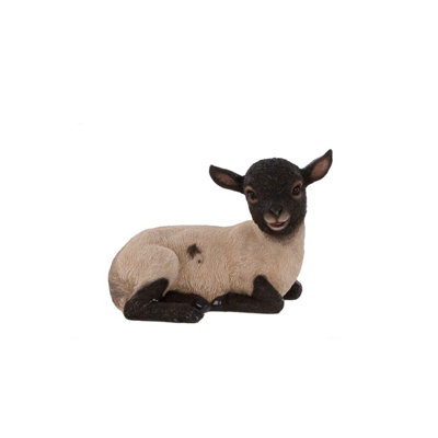Terrastyle WhiteBlack Resin Lamb Garden Ornament (H)19.5Cm (W)15.2Cm from B&Q