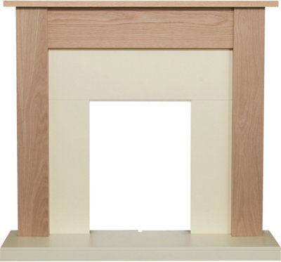 B&Q -  Southwold Fireplace In Oak & Cream43 Inch