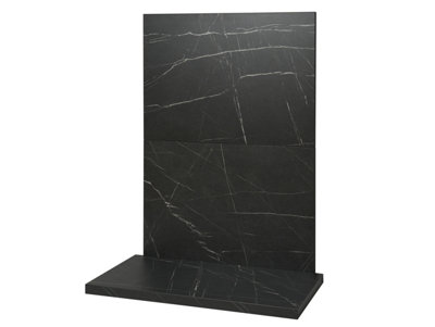 B&Q -  X2 Tile & Hearth Set In Black Marble Effect