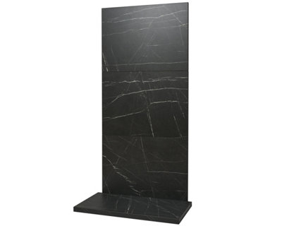 B&Q -  X3 Tile & Hearth Set In Black Marble Effect