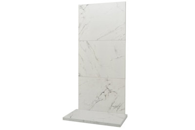 B&Q -  X3 Tile & Hearth Set In White Marble Effect