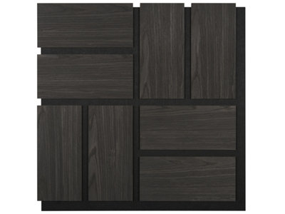 Fuse Acoustic Wooden Parquet Wall Panel In Charcoal Oak from B&Q