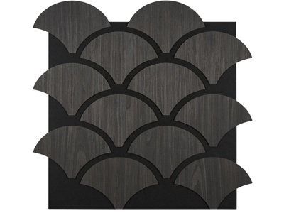 Fuse Acoustic Wooden Shell Wall Panel In Charcoal Oak from B&Q