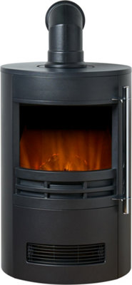 Sureflame Dunston Round Stove With Angled Stove Pipe In Black from B&Q
