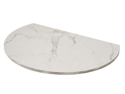 B&Q -  Truncated Hearth In White Marble Effect