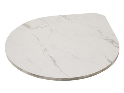 B&Q -  Teardrop Hearth In White Marble Effect