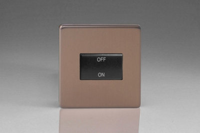 Varilight Flat Plate Screwless Brushed Bronze Fan Isolator Switch from B&Q