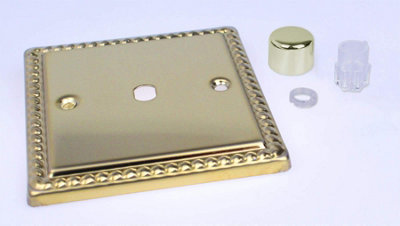 Varilight Classic Georgian Brass 1-Gang Rotary Dimmer Matrix Kit from B&Q