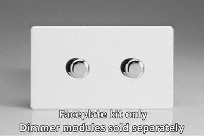 Varilight 2-Gang Matrix Kit For Rotary Dimmers With Screwless Faceplate And Chrome Inserts from B&Q