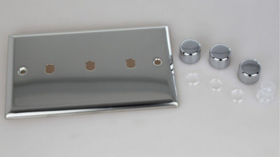 Varilight 3-Gang Matrix Kit For Rotary Dimmers With Elegant Mirror Chrome Finish from B&Q