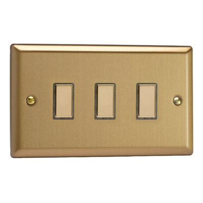 Varilight Triple V-Pro Multi-Point Companion ControllerClassic Brushed Brass With Polished Brass ButtonsJbes003 from B&Q