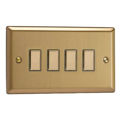 Varilight Quad V-Pro Multi-Point Companion ControllerClassic Brushed Brass With Polished Brass ButtonsJbes004 from B&Q