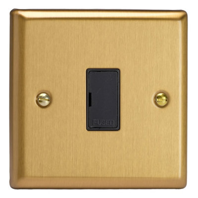 Varilight Unswitched Fused SpurClassic Brushed Brass With Black InsertXb6Ub from B&Q
