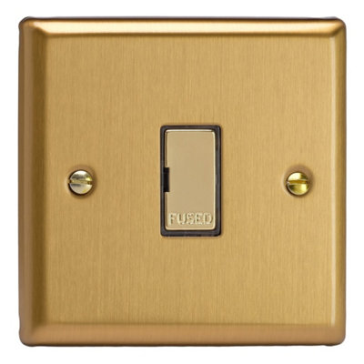 Varilight Unswitched Fused SpurClassic Brushed Brass With Polished Brass InsertXb6Ud from B&Q