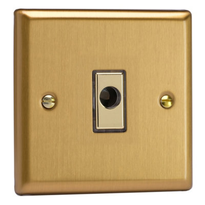 Varilight Flex Outlet PlateClassic Brushed Brass With Polished Brass InsertXbfod from B&Q