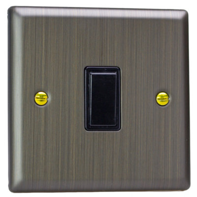 Varilight Single Rocker Light Switch 2-WayUrban Antique Brass With Black RockerXy1B.ab from B&Q