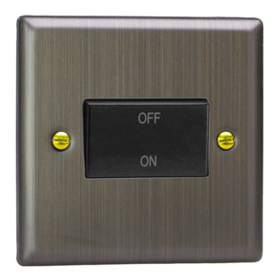 Varilight Fan Isolator SwitchUrban Antique Brass With Black RockerXyfib.ab from B&Q