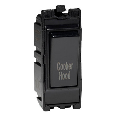 Varilight Pg G201Db.ch 20A 1-Way Double Pole Cooker Hood Switch Chrome With Black Detailing from B&Q