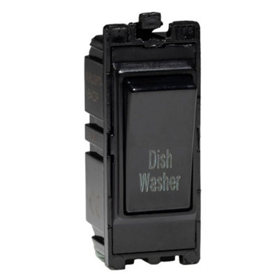 Varilight G201Db.dw Pg 20A 1-Way Double Pole Dishwasher Switch Black20A Appliance Isolation Switch For Indoor Kitchens from B&Q