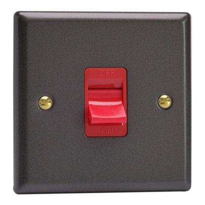 Varilight Single Cooker SwitchVogue Slate With RedXy45S.sl from B&Q
