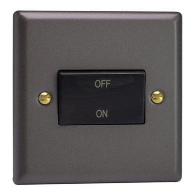 Varilight Fan Isolator SwitchVogue Slate With Black RockerXyfib.sl from B&Q