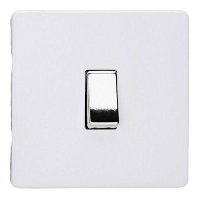 Varilight Single Push Retractive SwitchScrewless Primed Ready To Paint With Polished ChromeXdybr1S.pd from B&Q