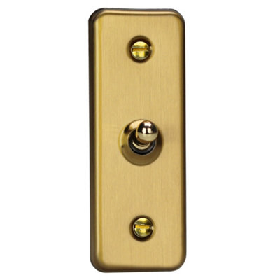 Varilight 1-Gang 10A 1- Or 2-Way Toggle Architrave Switch Brushed Brass Black/Bronze/White