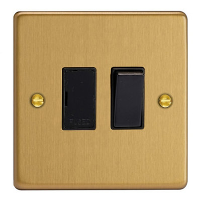 Varilight 13A Switched Fused Spur Brushed Brass1 Pole Indoor Fused Connection Unit With Neon Indicator13A from B&Q