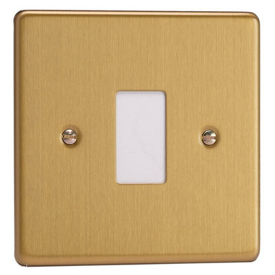 Varilight Powergrid 1-Gang Front Plate with Yoke Brushed Brass - Image 4