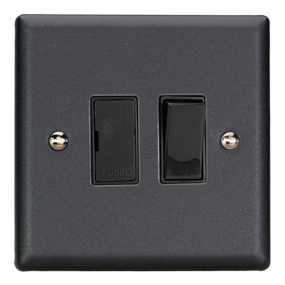 Varilight Switched Fused SpurUrban Matt Black With Black InsertXy6B.mb from B&Q