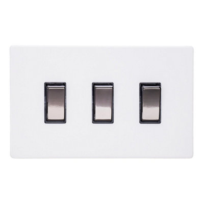 Varilight Triple Rocker Light Switch 2-Way Twin PlateScrewless Primed Ready To Paint With Iridium RockersXdy93Is.pd from B&Q