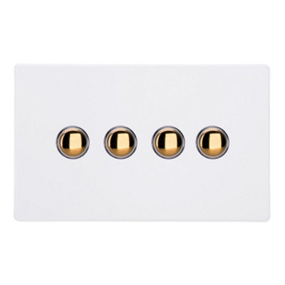 Varilight Quad Momentary Retractive SwitchScrewless Primed Ready To Paint With Polished Brass ButtonsXdym4Vs.pd from B&Q