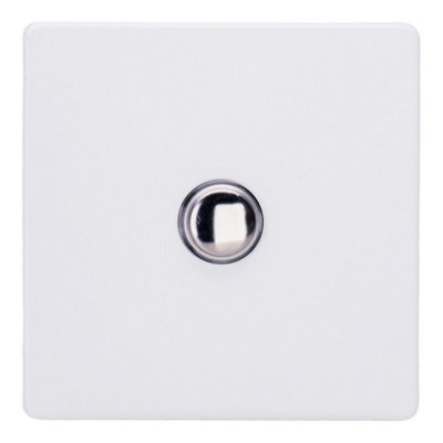 Varilight Single Impulse Light Switch 2-WayScrewless Primed Ready To Paint With Chrome ButtonXdyp1S.pd from B&Q