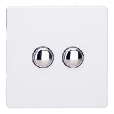 Varilight Double Impulse Light Switch 2-WayScrewless Primed Ready To Paint With Chrome ButtonsXdyp2S.pd from B&Q