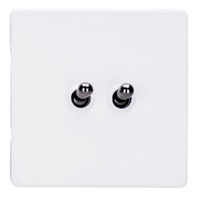 Varilight Double Toggle Light Switch 2-Way & IntermediateScrewless Primed Ready To Paint With Iridium TogglesXdyt71Is.pd from B&Q