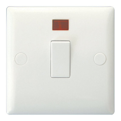 Varilight Single 20A Double Pole Switch With NeonValue Polar White With White RockerXo20Nw from B&Q
