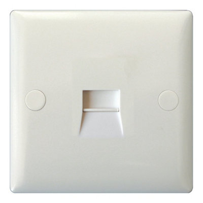 Varilight Single Telephone Secondary Extension SocketValue Polar White With White InsertXotsw from B&Q