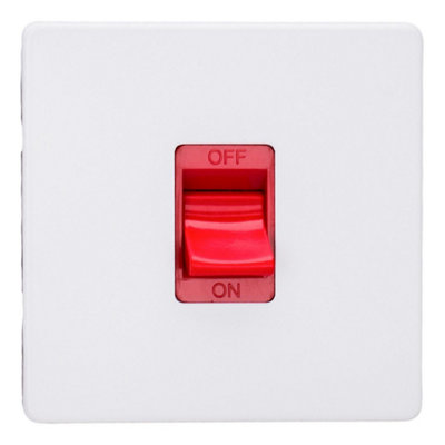 Varilight Single Cooker SwitchScrewless Primed Ready To Paint With Red InsertXdy45Ss.pd from B&Q