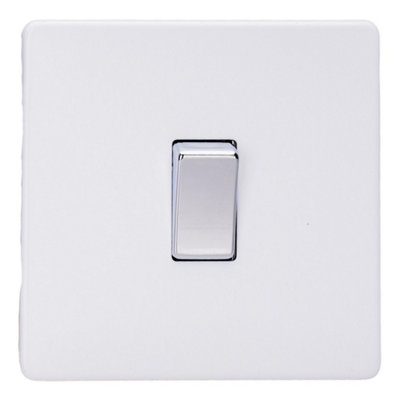 Varilight Single Rocker Light Switch IntermediateScrewless Primed Ready To Paint With Chrome RockerXdy7S.pd from B&Q