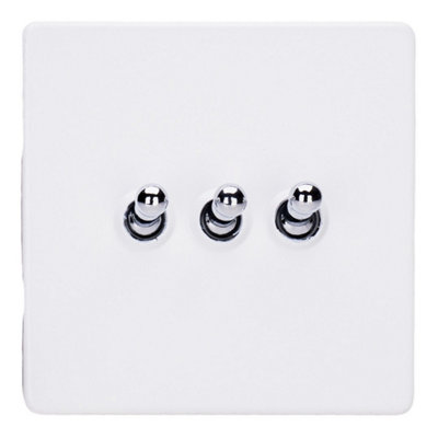 Varilight Triple Toggle Light Switch 2-WayScrewless Primed Ready To Paint With Chrome TogglesXdyt3S.pd from B&Q