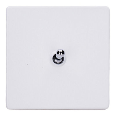 Varilight Single Toggle Light Switch IntermediateScrewless Primed Ready To Paint With Chrome ToggleXdyt7S.pd from B&Q
