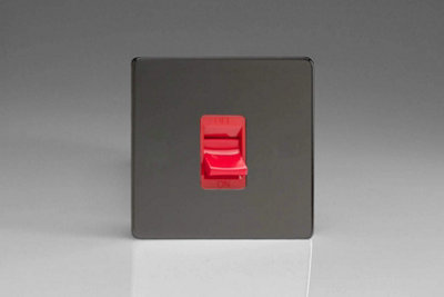 Varilight Xdi45Ss Screwless Iridium Black 45A Dp Cooker Switch Single Plate from B&Q