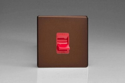 Varilight Xdm45Ss Screwless Mocha 45A Dp Cooker Switch Single Plate from B&Q