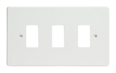 Varilight Powergrid Premium White Xdqpg3-P 3-Gang Grid Plate (Twin Plate) from B&Q