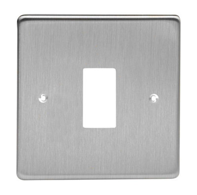 Modular Grid System Silver PowerGrid Plate Brushed Steel 1-Gang Varilight XDSPG1 - Image 5